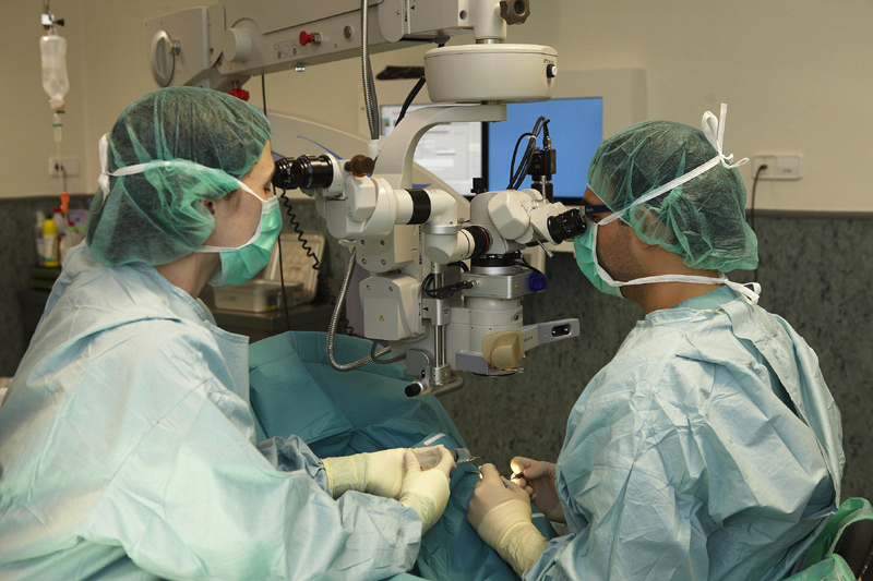 Intervenció oftalmòloga a l'hospital de Palamós en una imatge d'arxiu. (Foto: SSIBE).