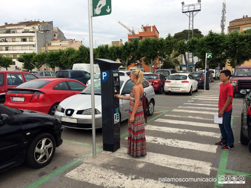 Zona verda a l'aparcament de l'Arbreda.