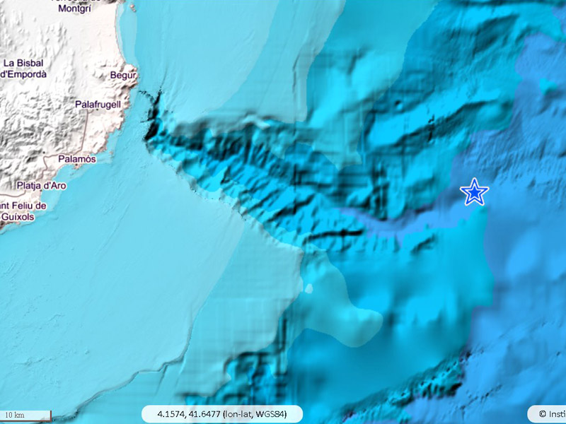 Mapa amb la localització de l'epicentre del terratrèmol. (Font: Instituto Geográfico Nacional).