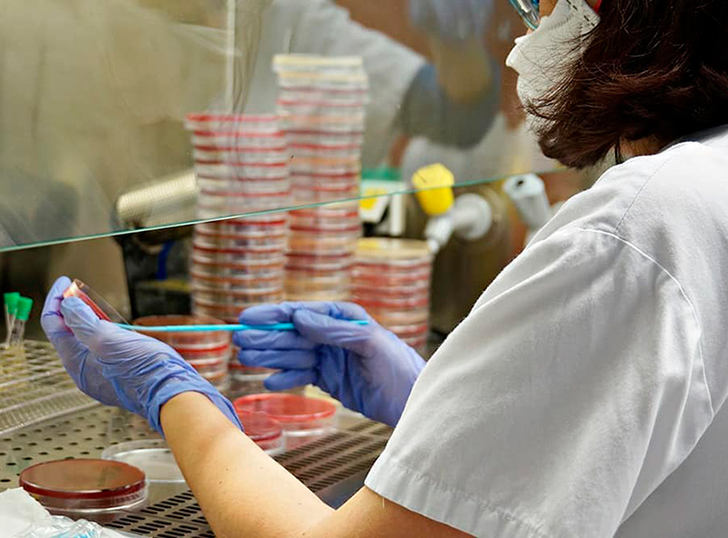 Test de laboratori a l'hospital de Palamós. (Foto: SSIBE).