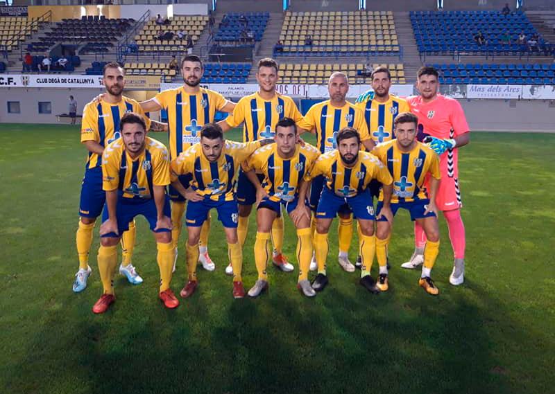 Onze inicial del Palamós en el partit d'ahir davant de la UE Quart. (Foto: Palamós CF).