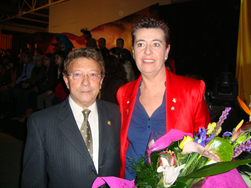 Antoni Corts, amb Mercè Varela, en un acte de Carnaval de fa 10 anys.