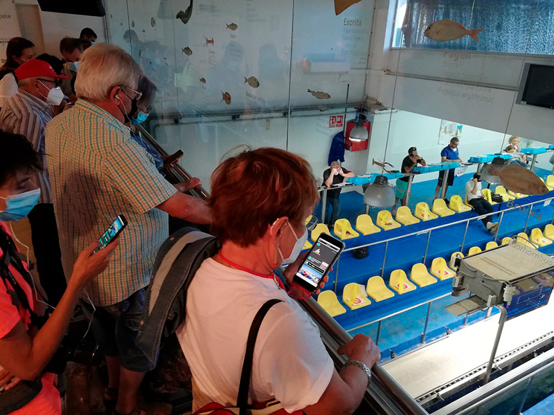 Les noves audioguies que s'han incorporat a la visita a la llotja, i que inclouen també el llenguatge de signes.