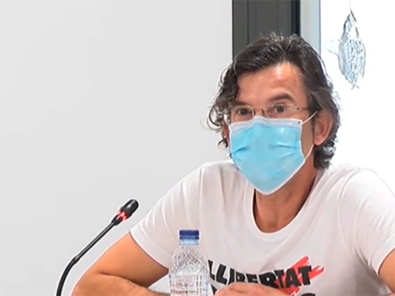 El regidor de la CUP de Calonge i Sant Antoni, Lluís Casas en el decurs de la moció de censura.