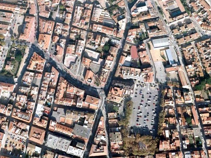 Vista aèria de diversos pisos de Palamós.