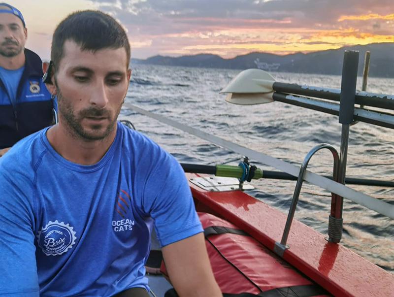 El pescador palamosí Martí Ramírez és un dels tripulants d'OceanCats. (Foto: Ocean Cats Atlantic Rowing).