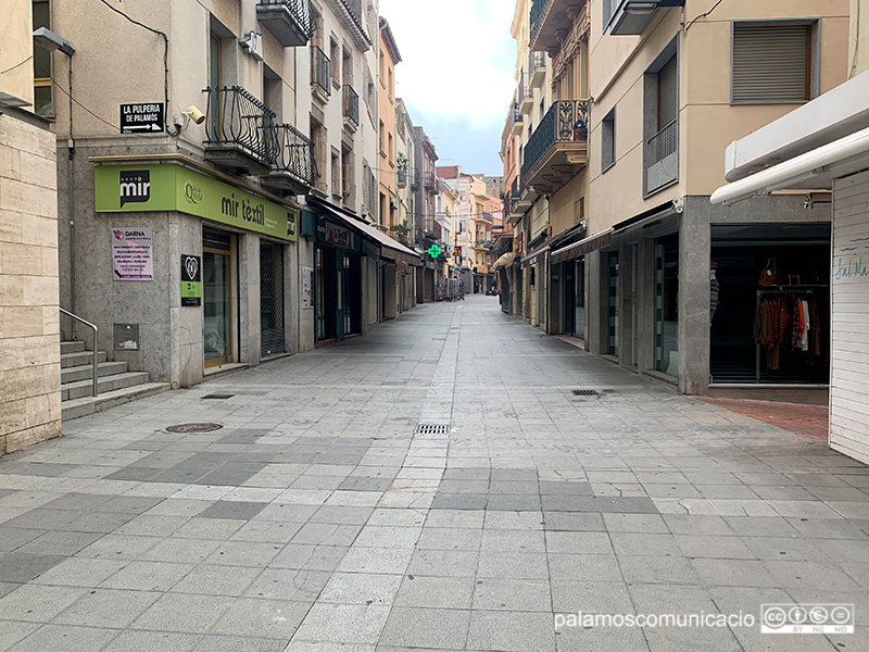 El carrer Major de Palamós, aquest matí.