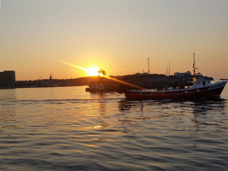 Barques sortint a feinejar. (Foto: A. Bartolomé).