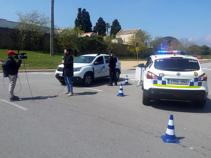 La Policia Local ha fet controls als acessos al municipi. (Foto: Ajuntament de Palamós).
