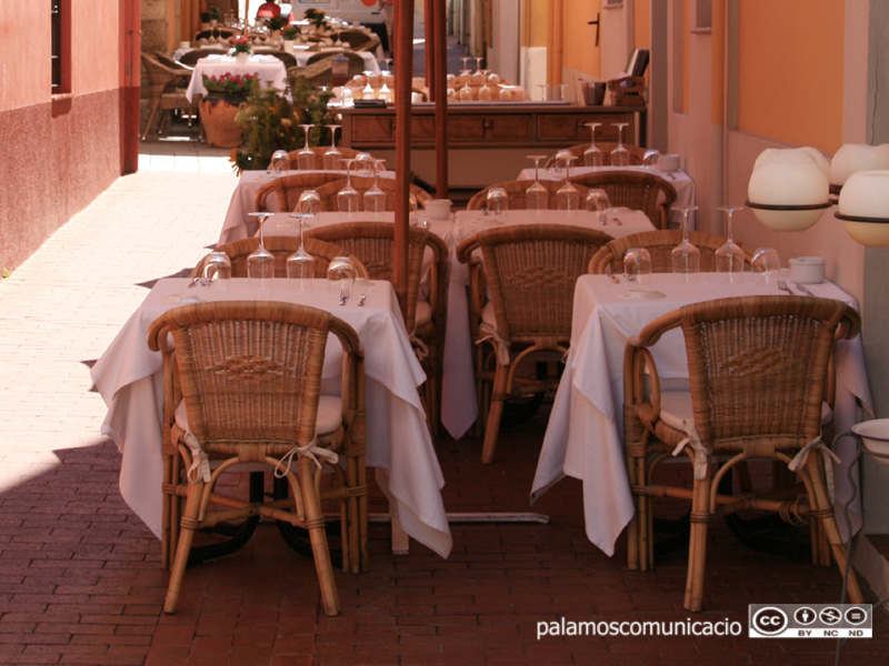 Terrassa d'un restaurant de Palamós.