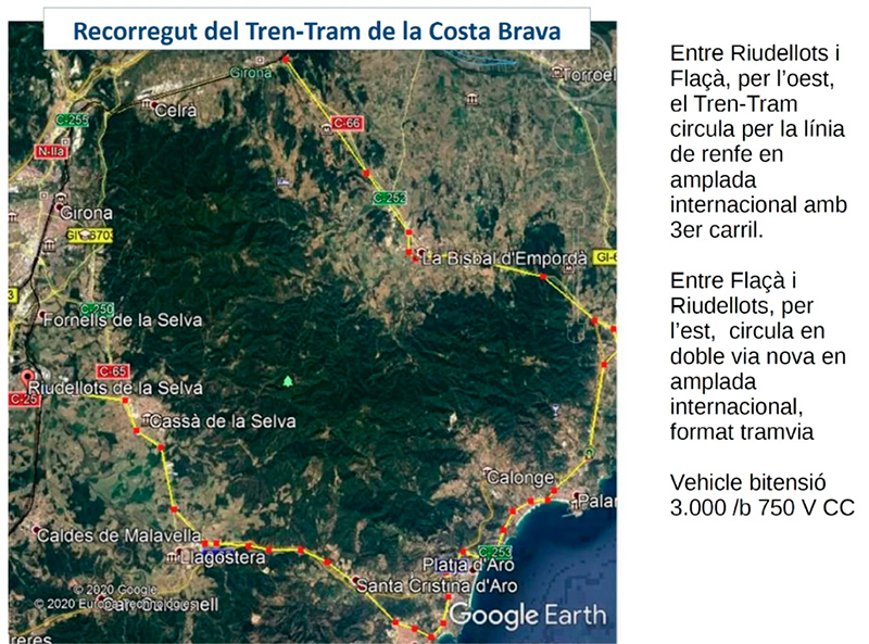 Primer plànol de l'itinerari proposat. (Font: Associació per a la Promoció del Transport Públic).