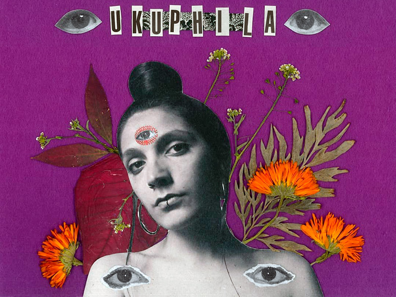 Portada del senzill 'La meva pell' d'Ukuphila realitzada per l'artista Maria Ramírez.