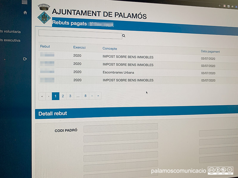 El nou Portal Tributari de l'Ajuntament de Palamós.