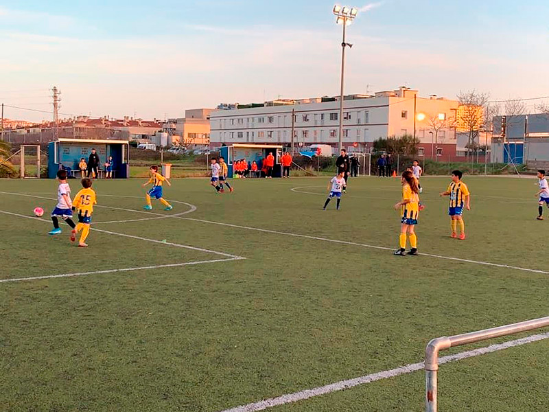 Imatge d'arxiu d'un entrenament de futbol base a la zona esportiva Josep Massot i Sais. (Foto: FE Palamós).