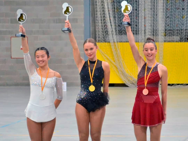Aina Garriga, guanyadora de la Copa Girona el passat cap de setmana a Vilamalla. (Foto: Patinatge Club Palamós).