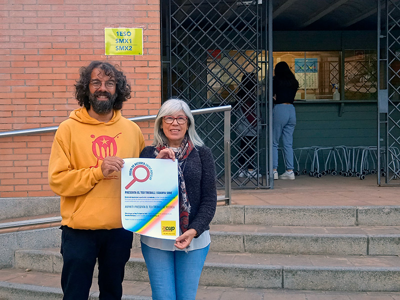 Alexan Weltz i Roser Huete, integrants de la CUP Palamós Vila-romà. (Foto: CUP Palamós Vila-romà).