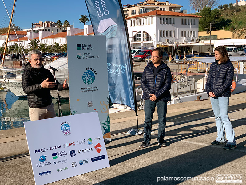 La presentació del nou projecte de recuperació del medi marí, aquest matí al Port Marina Palamós.