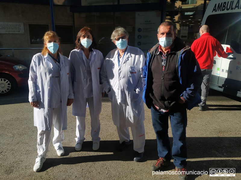 Representants sindicals d'UGT, CCOO, Metges de Catalunya i del comitè d'empresa de l'hospital.