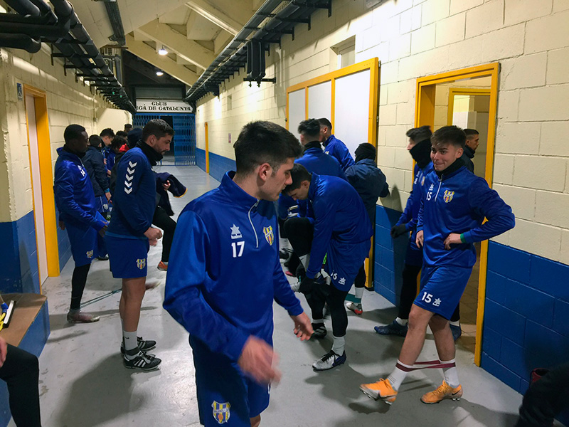 Els jugadors del Palamós abans d'un entrenament d'aquesta temporada. (Foto: Palamós CF).