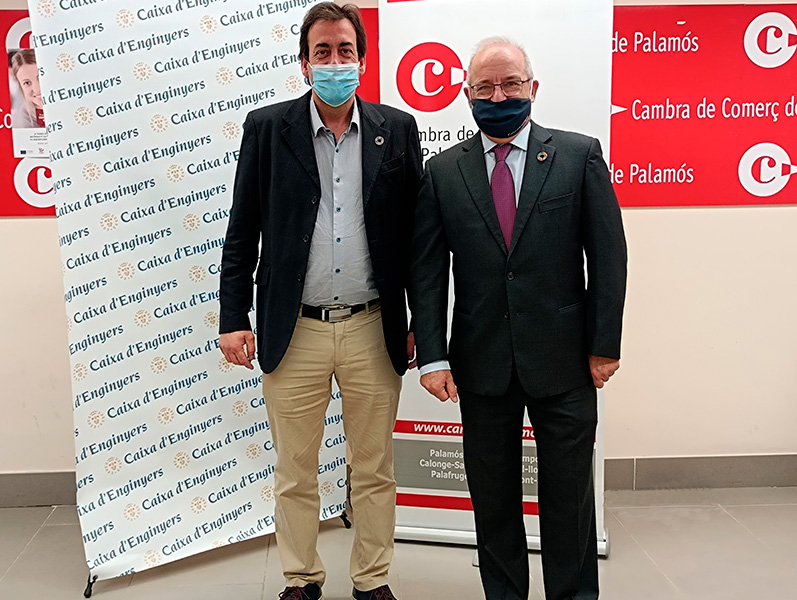 Pol Fages, president de la Cambra de Comerç de Palamós i Joan Cavallé, director general de Caixa d’Enginyers.