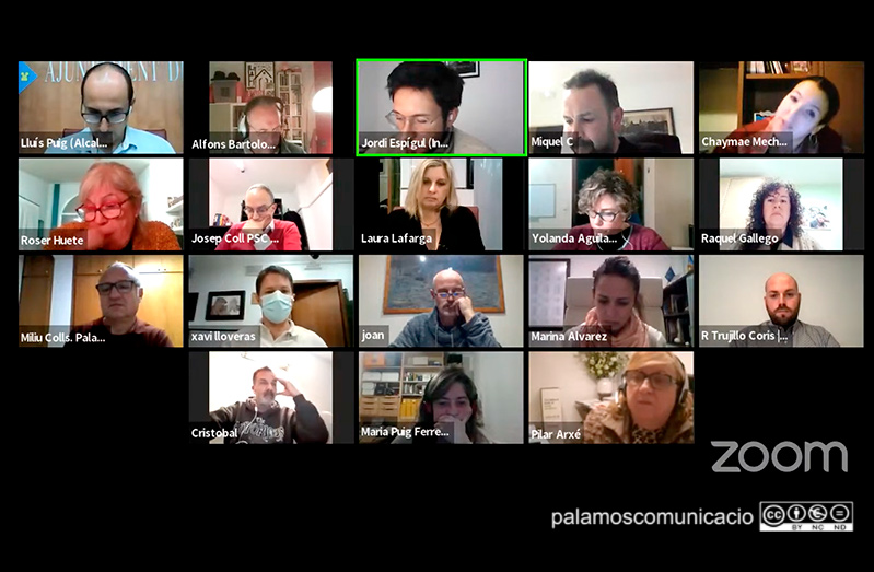 Captura del Ple telemàtic de l'Ajuntament de Palamós del passat mes de gener.