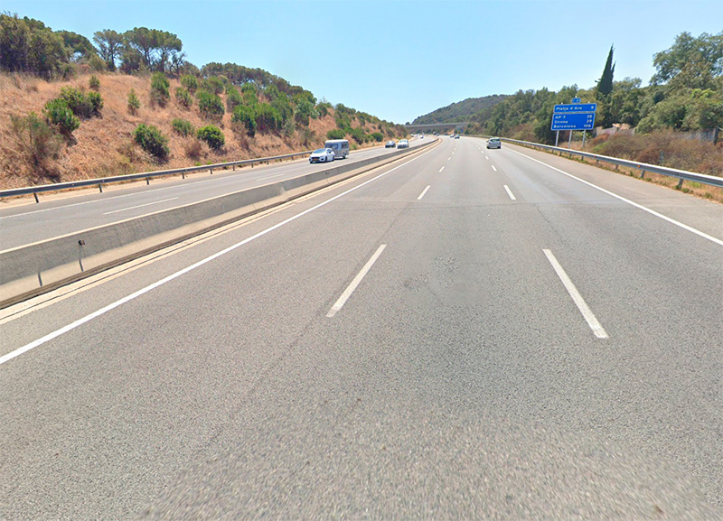 La carretera C-31 a l'alçada de Calonge. (Foto: Google Maps).