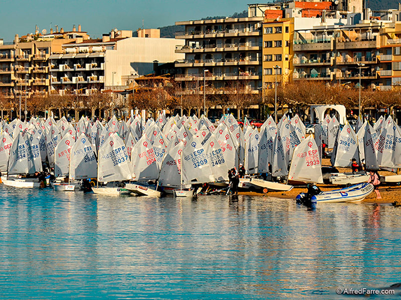Participants de la darrera edició de la Palamós Optmiist Trophy. (Foto: Alfred Farré).