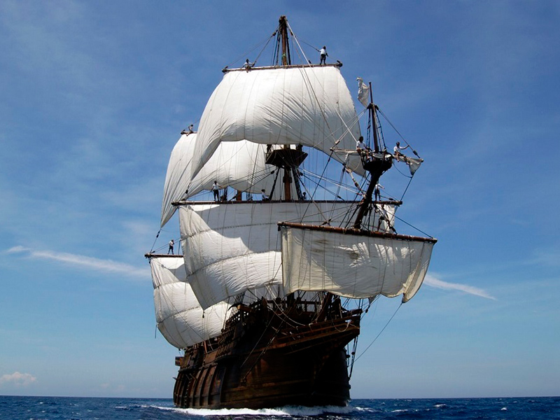 El galió Andalucía farà una estada a Palamós del 7 al 10 d'abril (Foto: Ajuntament de Palamós).