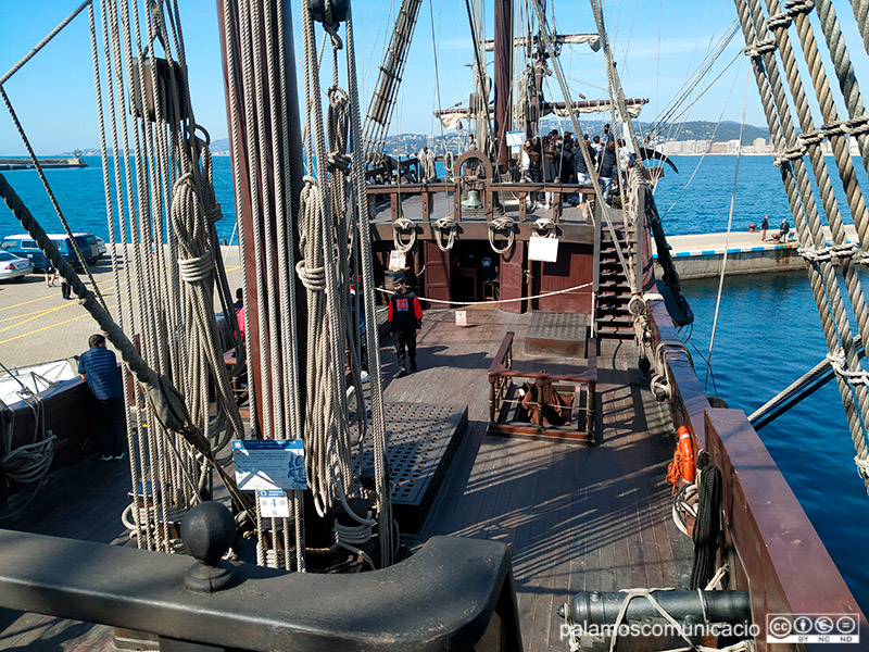 El galió Andalucía amarrat al port de Palamós.