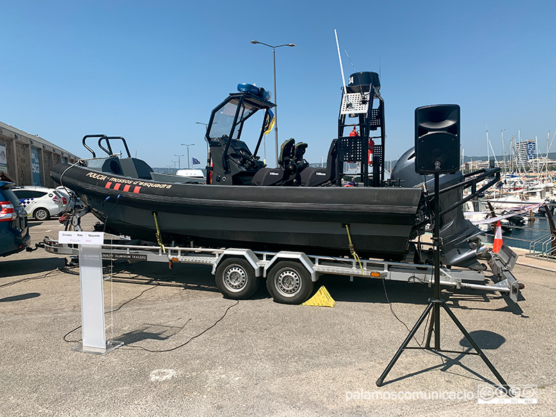 La patrulla marítima dels Mossos d'Esquadra el dia de la seva presentació, ara fa dos anys.