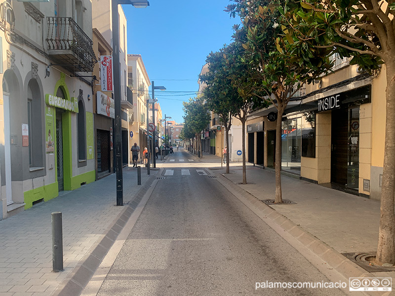 El carrer de Cervantes, aquest matí.