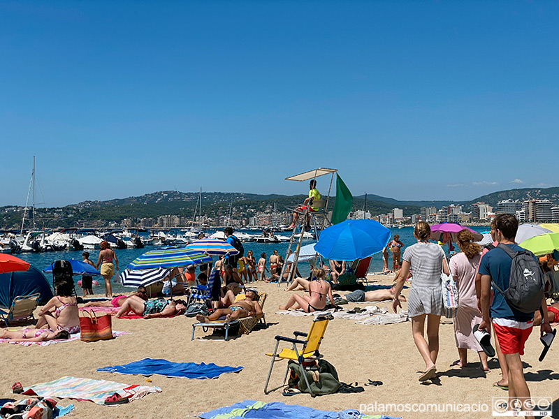 La platja Gran de Palamós, aquest estiu.