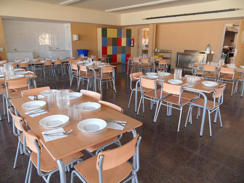El menjador de l'Institut Escola Vila-romà de Palamós. (Foto: Institut Escola Vila-romà).