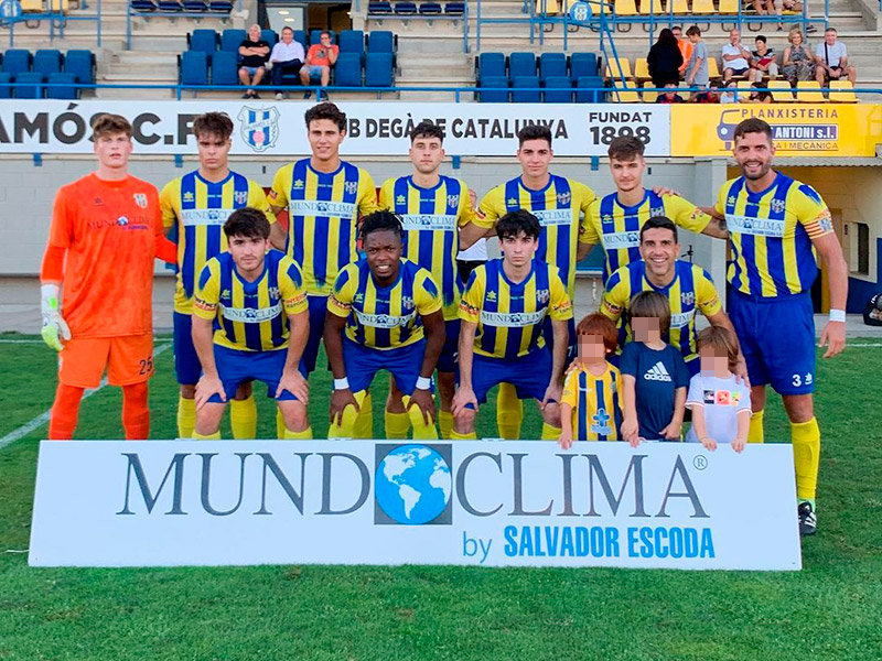 Onze inicial de Palamós en un dels partits d'aquesta pretemporada. (Foto: Palamós CF).