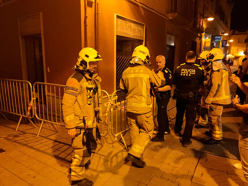 L'esfondrament va afectar la seu del Consell Comarcal a Palamós, al carrer de Mauri i Vilar. (Foto: Ajuntament de Palamós).