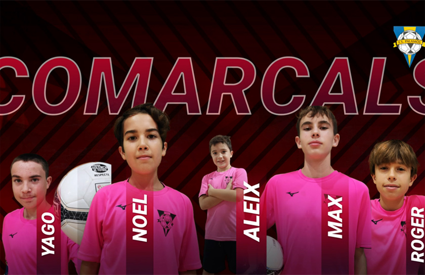 Els cinc jugadors del Futbol Sala Palamós seleccionats.