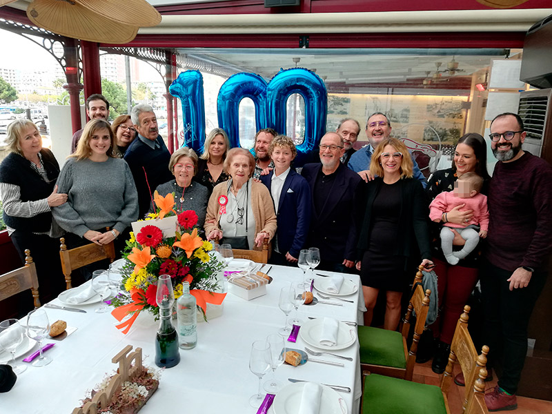 La veïna de Palamós Joaquim Brunsó va celebrar diumenge els seus 100 anys. (Foto: Ajuntament de Palamós).