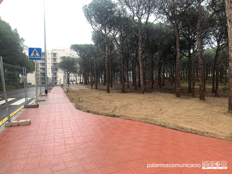 Voreres acabades al sector de Bellafosca, en una imatge d'aquest matí.