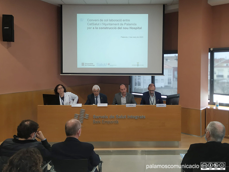 Presentació del conveni de col·laboració entre l'Ajuntament de Palamós i CatSalut per a la construcció del nou hospital.