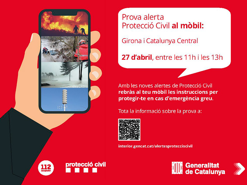 Aquesta eina permet enviar alertes massives als dispositius mòbils a totes les persones en zona d'emergència.