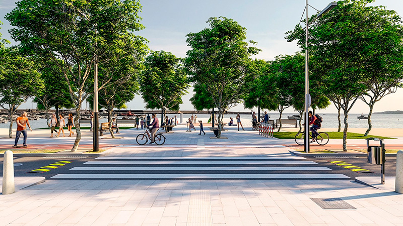 Render horitzontal de la reforma del Passeig del Mar de Palamós. (Font: Esquerra Republicana de Catalunya Girona).