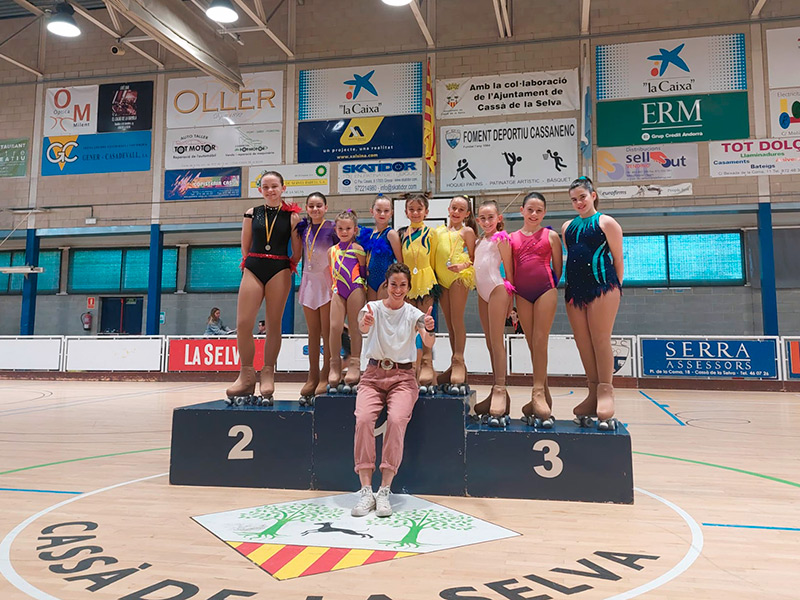 Patinadores del Patinatge Club Palamós, en l'Open de Cassà de la Selva del passat cap de setmana. (Foto: Patinatge Club Palamós).