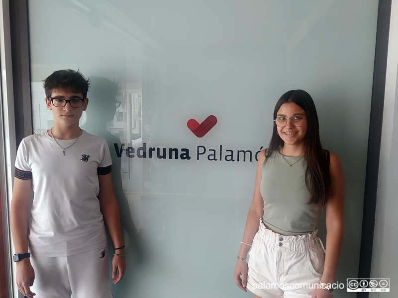 Àlex Font i Berta Fernández, alumnes de 3r d'ESO de l'escola Vedruna.