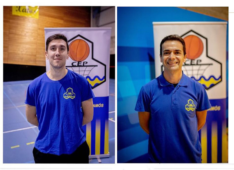 Els entrenadors del sènior masculí del Club Esportiu Palamós, Andreu Iruela i Òscar Hita. (Foto: CE Palamós).