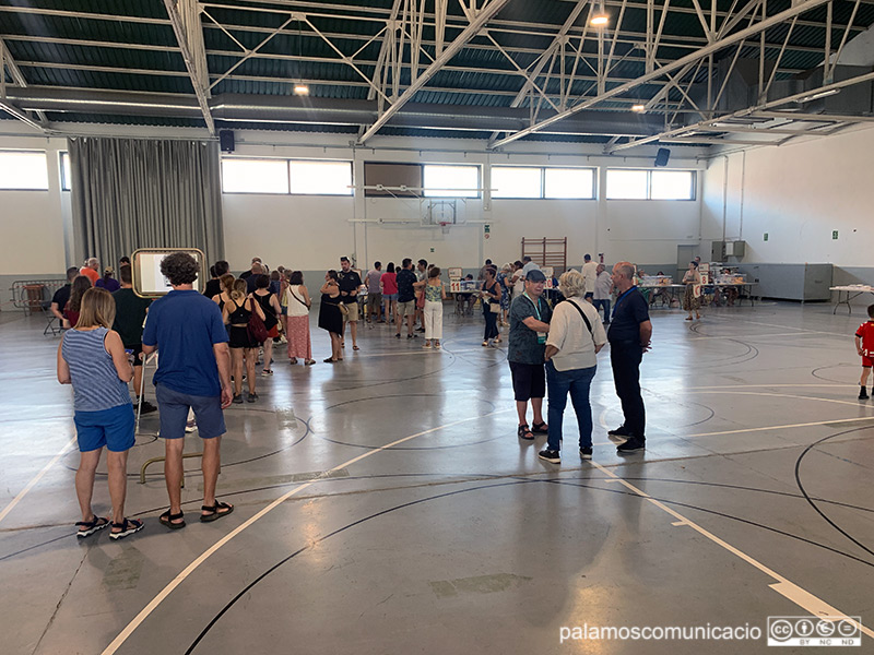 Votants a la Nau dels 50 metres, aquest migdia.