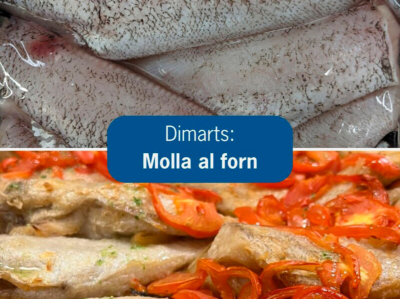 Avui de menú a la cafeteria de l'hospital hi ha molla al forn. (Foto: SSIBE).