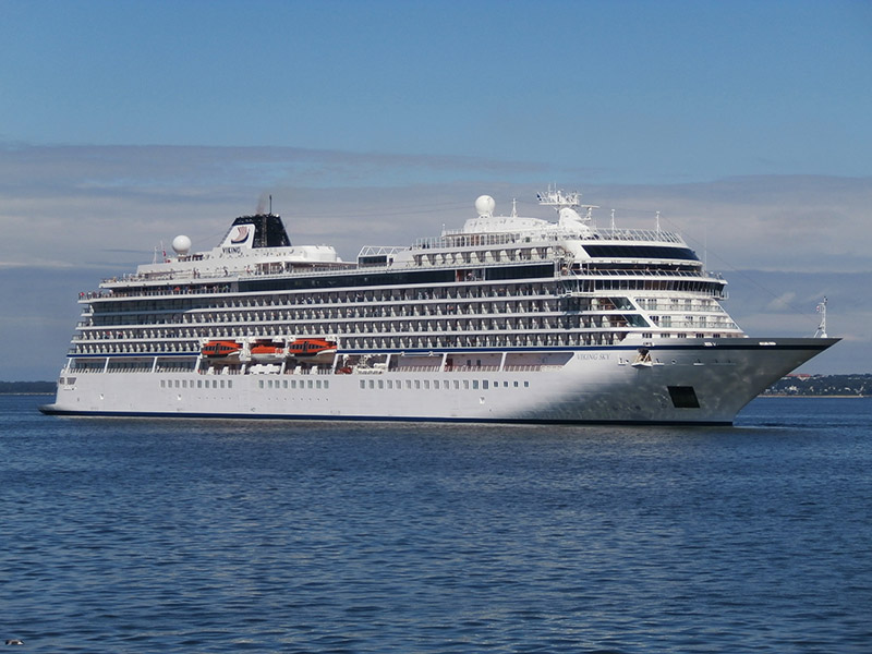 El Wiking Sky fa avui la seva primera escala de la història a Palamós. (Foto: wikingcruises.com).