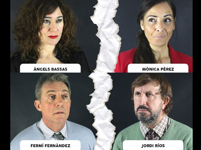 El repartiment de l'obra 'Les Cunyades'. (Foto: lagorga.cat).