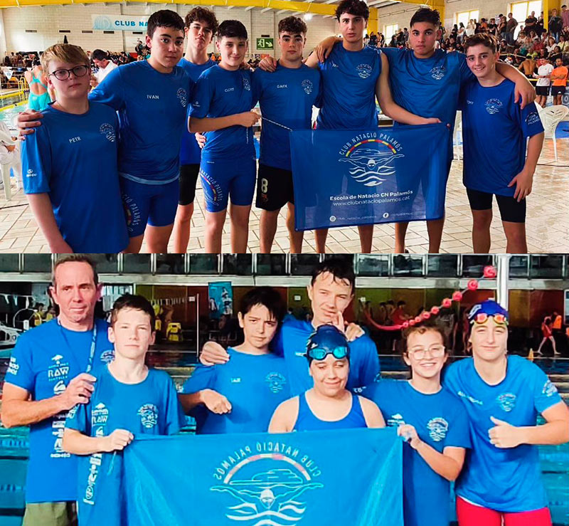 Nedadors del CN Palamós en les diverses competicions d'aquest passat cap de setmana. (Foto: CN Palamós).