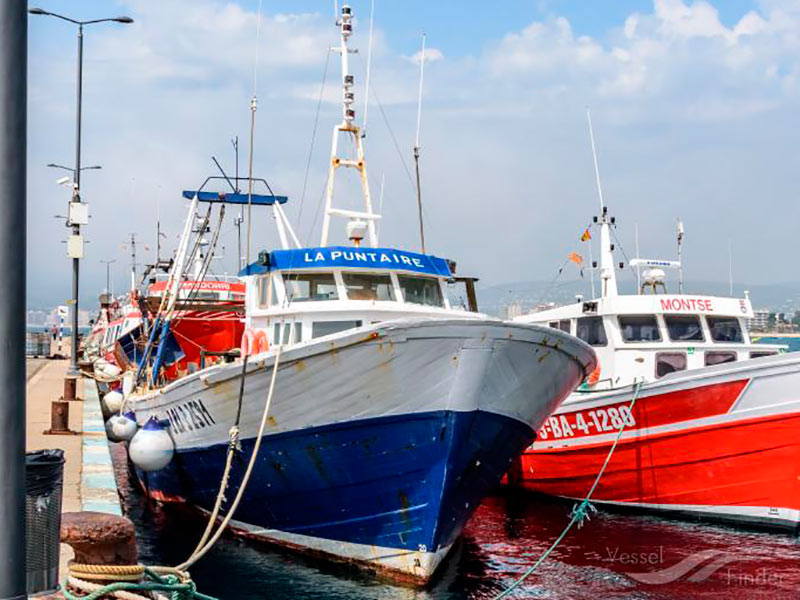 'La Puntaire' es va enfonsar ahir a set milles del port de Palamós. (Foto Vesselfinder).